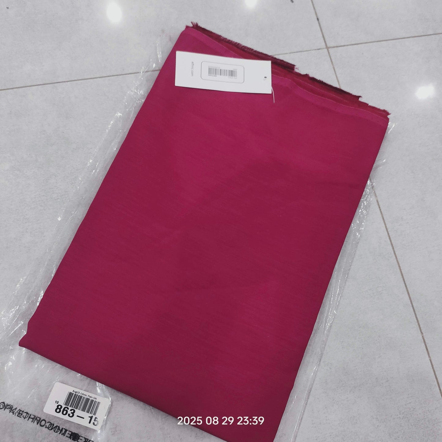 Ethnic Plain Raw Silk (863-15) Dark hot pink