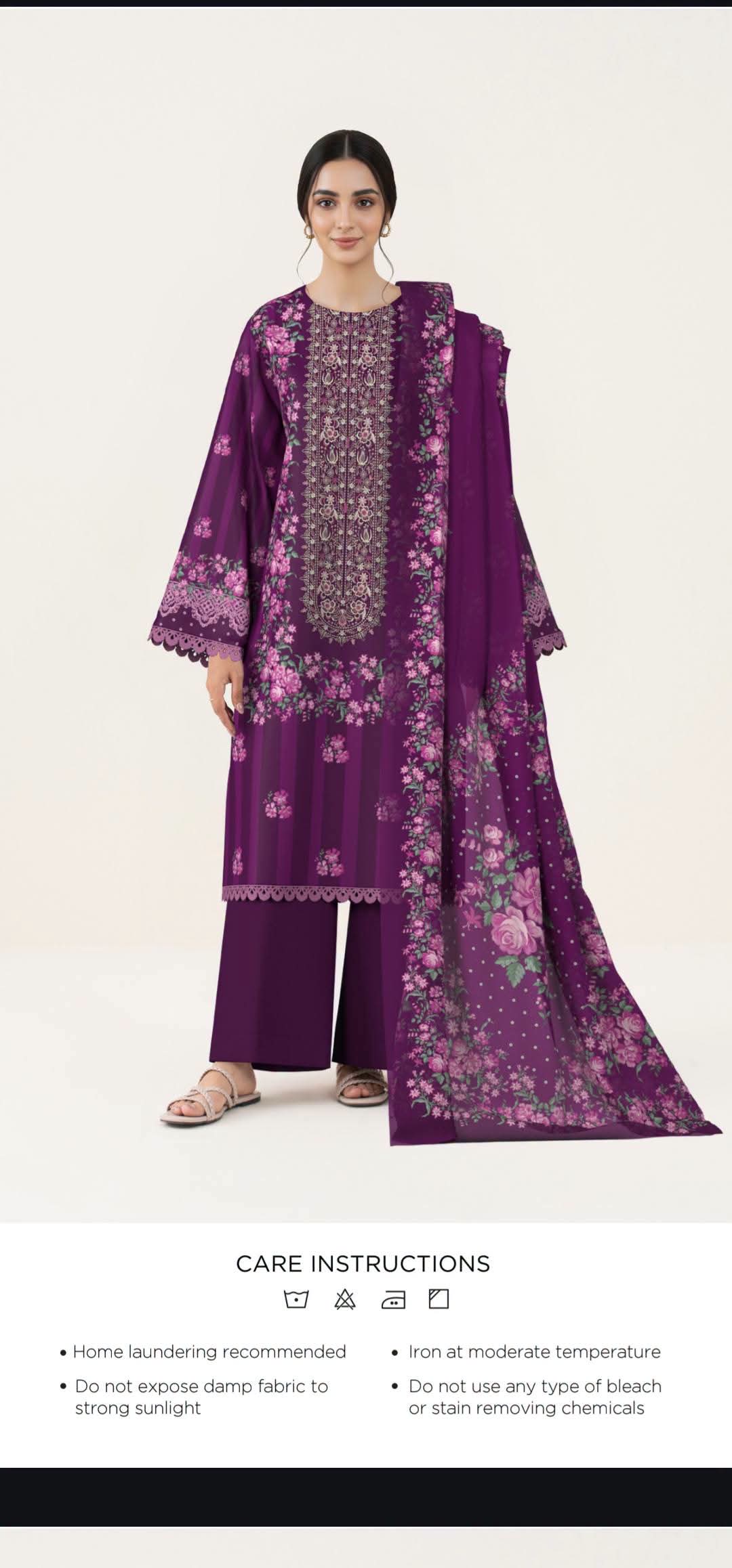 Sapphire emb 3pc Lawn (1227-7)
