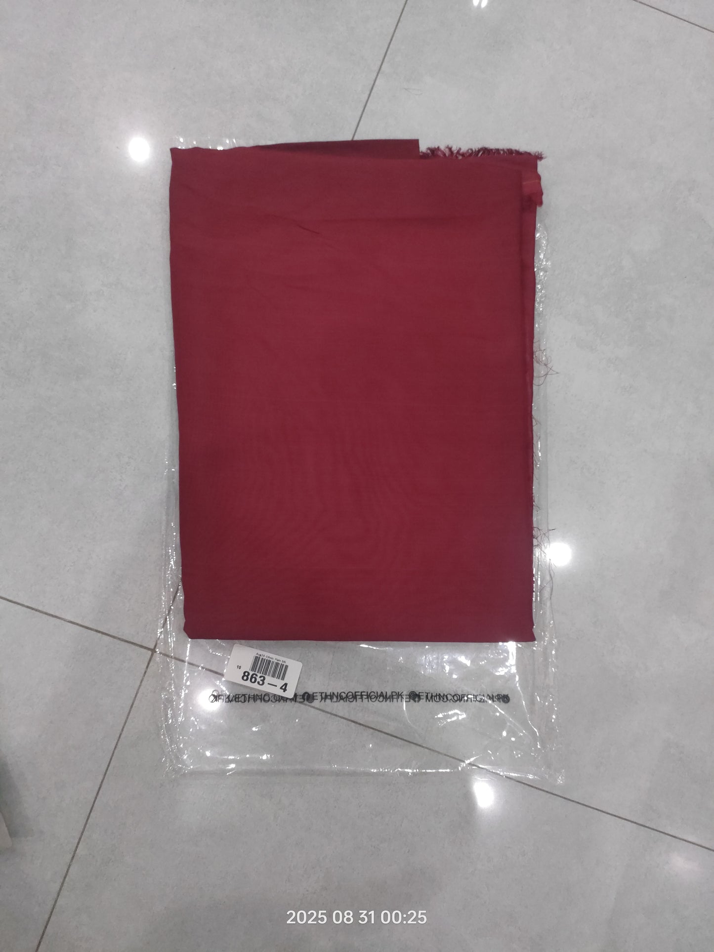 Ethnic Plain Raw Silk (863-4) Maroon color